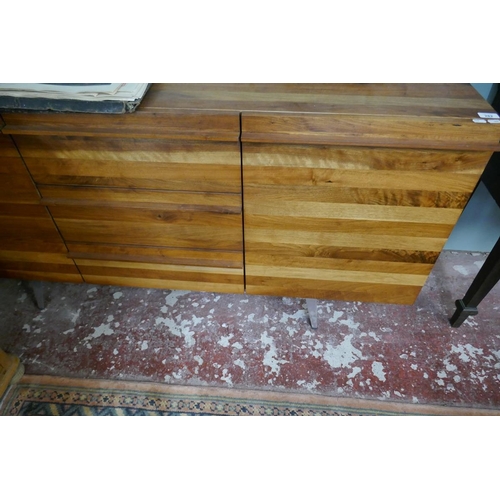 282 - Contemporary teak sideboard - Approx W: 160cm D: 48cm H: 80cm