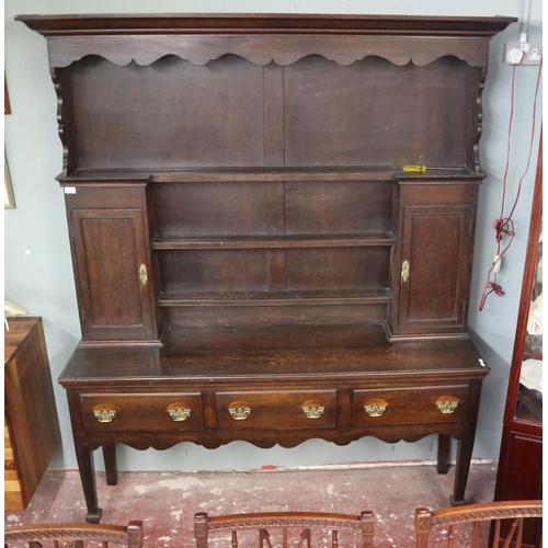 283 - Antique oak dresser - Approx W: 164cm D: 41cm H: 199cm