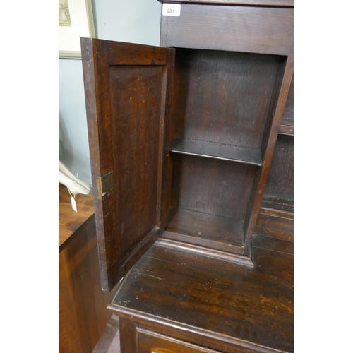 283 - Antique oak dresser - Approx W: 164cm D: 41cm H: 199cm