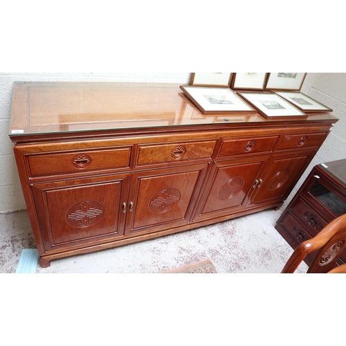 287 - Large Oriental themed sideboard - Approx W: 183cm D: 48cm H: 87cm