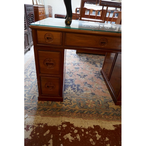 291 - Oriental themed desk - Approx W: 148cm D: 76cm H: 80cm