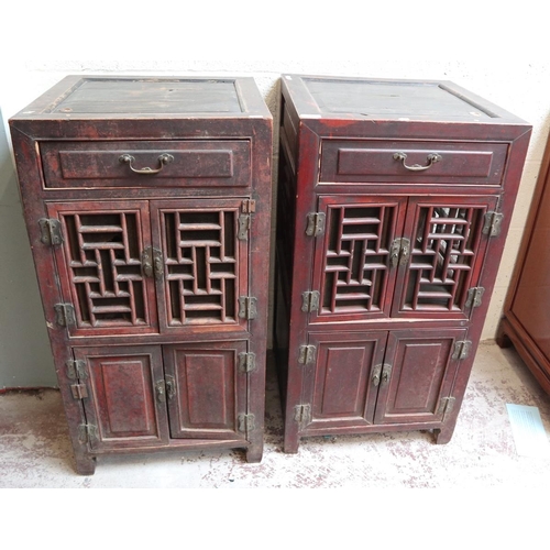 296 - Pair of Antique Chinese cabinets - Approx W: 47cm D: 47cm H: 90cm