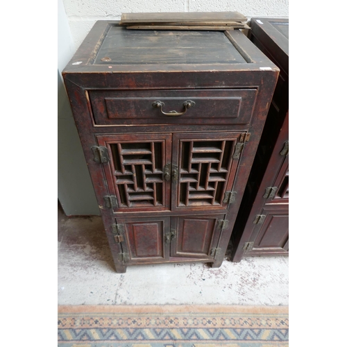 296 - Pair of Antique Chinese cabinets - Approx W: 47cm D: 47cm H: 90cm