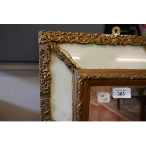 308 - Gilt framed bevelled glass mirror