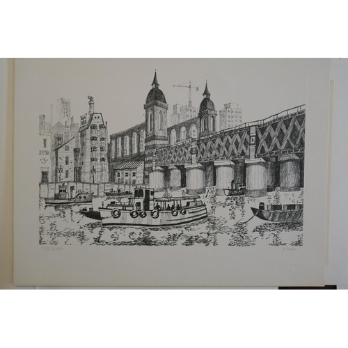 320 - Zdenek Sindlar: 6 rare stone lithographs signed and numbered - Scenes of Prague Washington USA and L... 