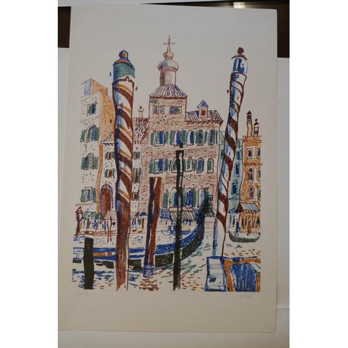 320 - Zdenek Sindlar: 6 rare stone lithographs signed and numbered - Scenes of Prague Washington USA and L... 