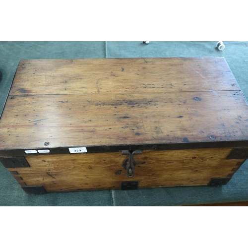 329 - Metal bound chest