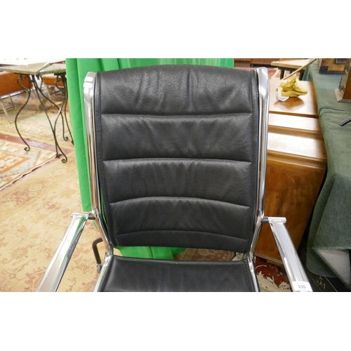 330 - Leather swivel office chair