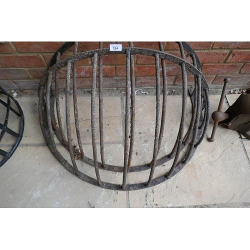 334 - Pair of metal hay feeders