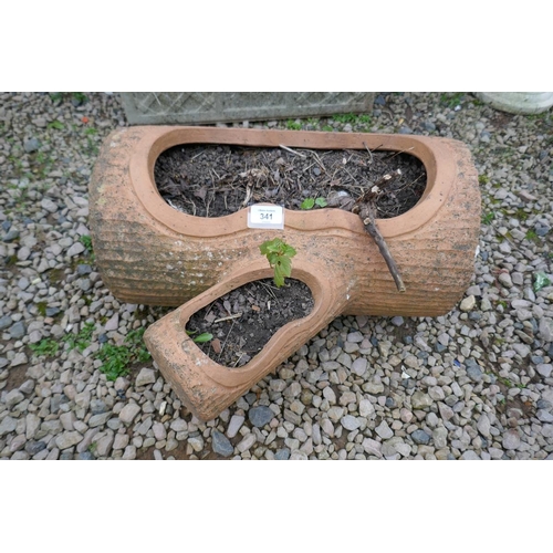 341 - Terracotta log planter