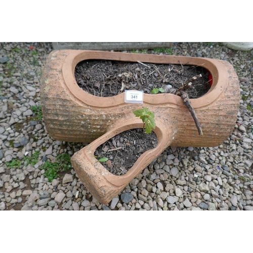 341 - Terracotta log planter