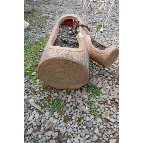 341 - Terracotta log planter