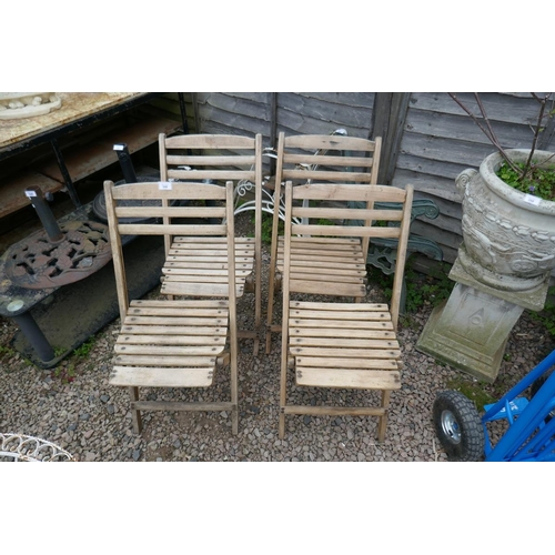 348 - Set of 4 folding garden chairs