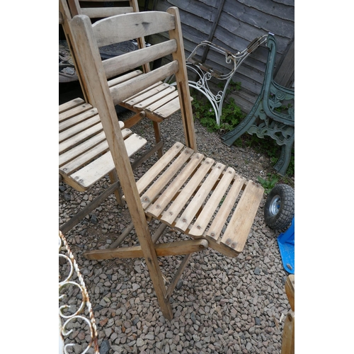 348 - Set of 4 folding garden chairs