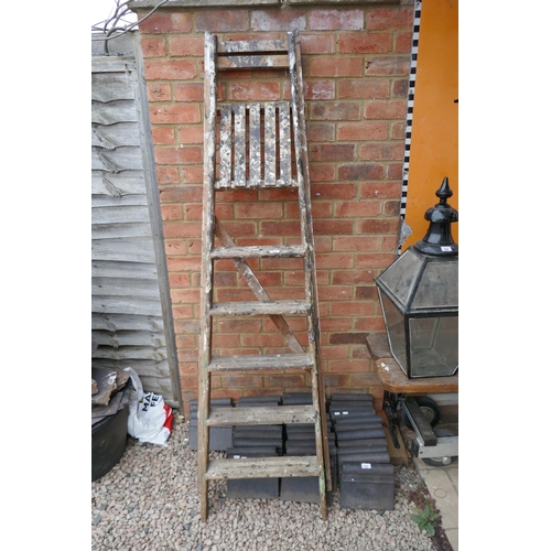 352 - Set of vintage wooden stepladders