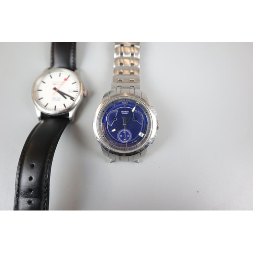 52 - 2 gents wrist watches Monclaine and Swatch