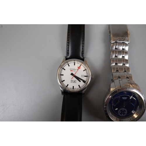 52 - 2 gents wrist watches Monclaine and Swatch