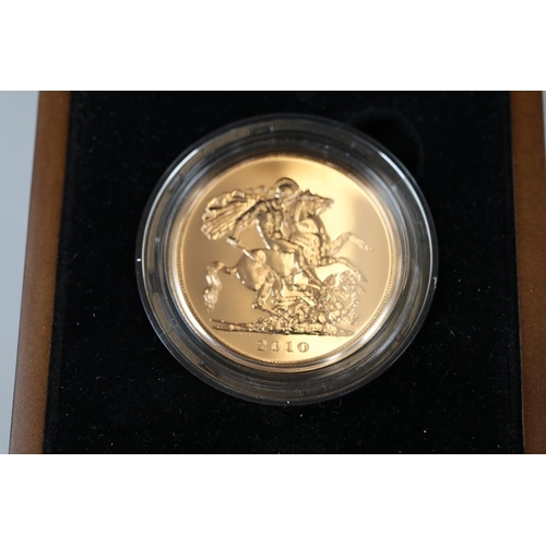 60 - 2010 UK sovereign £5 brilliant uncirculated 22ct gold coin with C.O.A