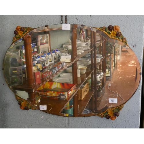 70 - Art Nouveau bevelled glass mirror