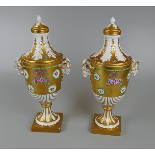 75 - Pair of Dresden lidded vases by Carl Thieme, height 38cm