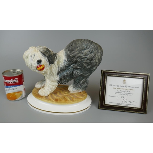 87 - Royal Worcester Old English Sheepdog by Kenneth Potts L/E No 26/250 - Approx H: 23cm