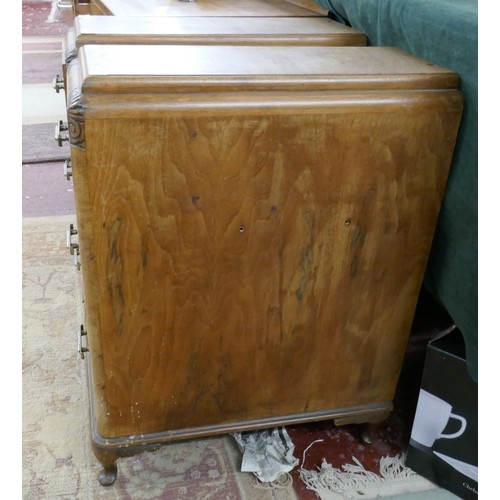 170 - A pair of Walnut bedside cabinets