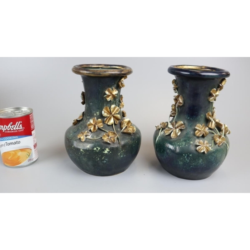 107 - Pair of Stellmacher Teplitz and Keller vases - Approx height: 18.5cm