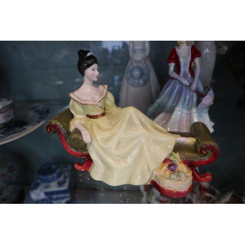 123 - Collection of lady figurines to include Nao, LLadro, Royal Doulton etc