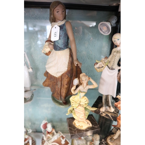 123 - Collection of lady figurines to include Nao, LLadro, Royal Doulton etc