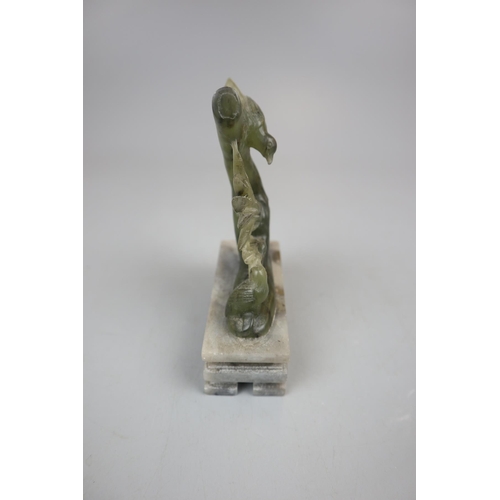 126 - Jade figure bird on branch - Approx height: 13cm