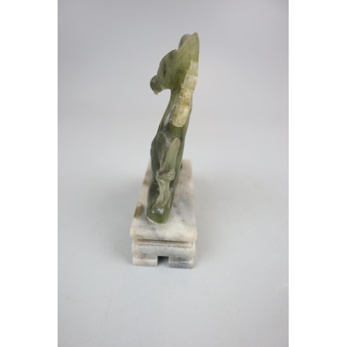 126 - Jade figure bird on branch - Approx height: 13cm