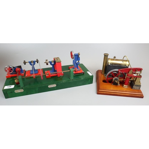 128 - Mamod steam engine together with apparatus