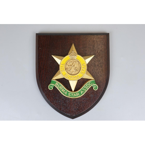 134 - Burma star shield badges and ephemera