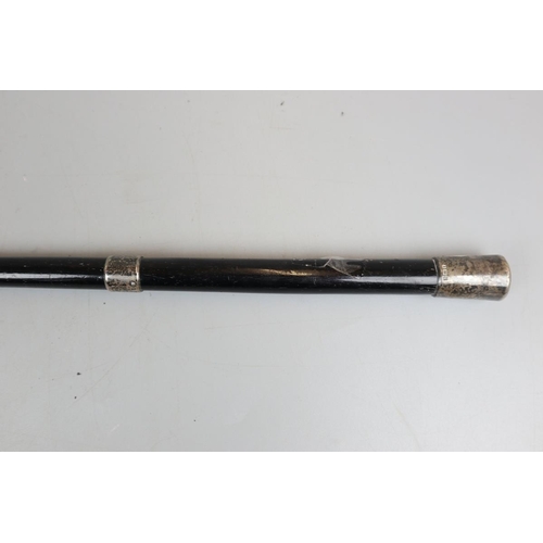 141 - Hallmarked silver mounted conductors baton