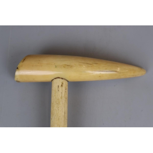 144 - Whale bone and whale tooth walking stick