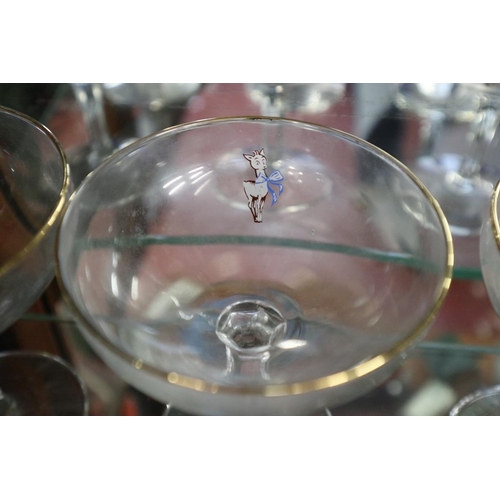 154 - Set of 6 Babycham glasses