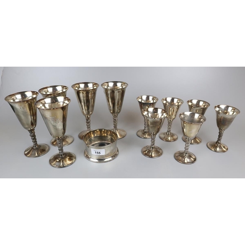 155 - Collection of silver plate goblets