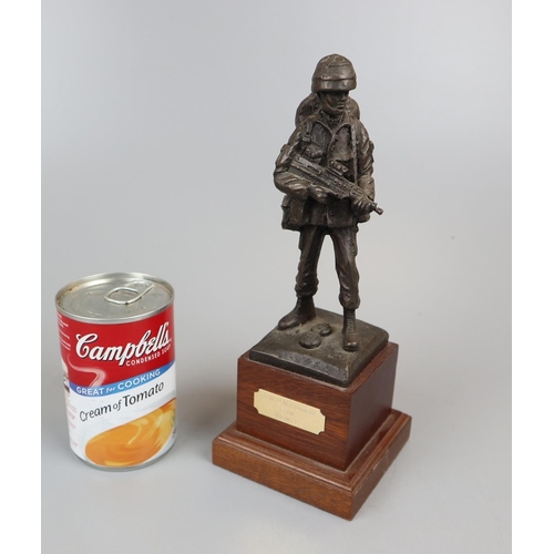 156 - Bronzed figure of solider - Approx height: 23.5cm