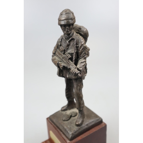 156 - Bronzed figure of solider - Approx height: 23.5cm