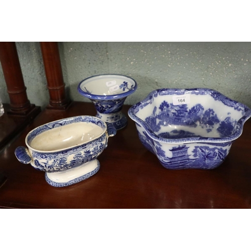 164 - Collection of antique blue and white china