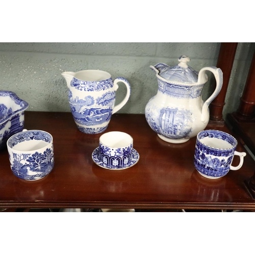 164 - Collection of antique blue and white china