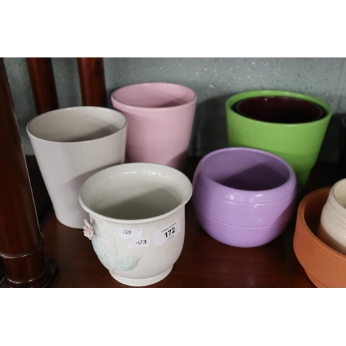 172 - Collection of ceramic plant pots