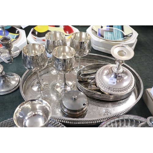 177 - Large collection of silver plate to include sets of goblets and spoons