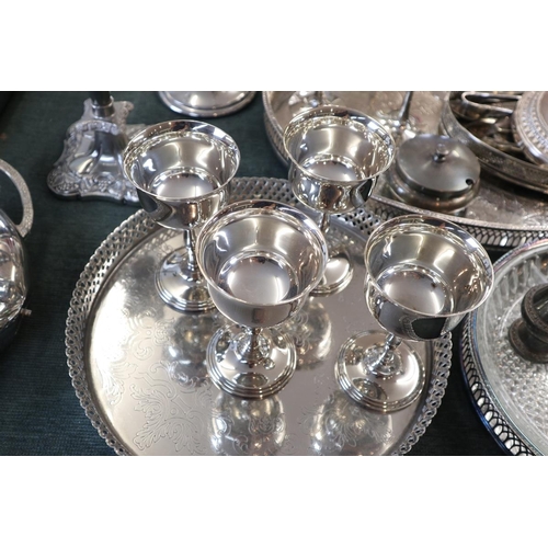 177 - Large collection of silver plate to include sets of goblets and spoons