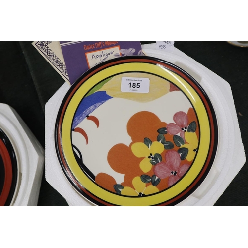 185 - Distinctively different set of 6 Clarice Cliff plates by Wedgwood