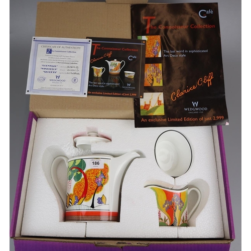 186 - Clarice Cliff design Wedgwood coffee service in original box