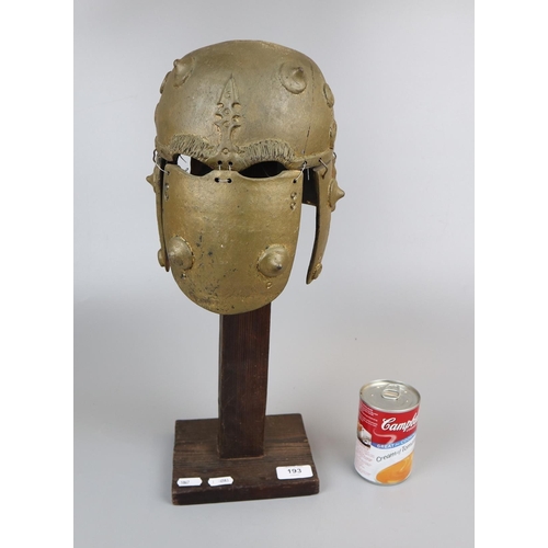 193 - Model of Persian helmet on stand