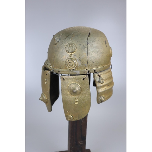 193 - Model of Persian helmet on stand