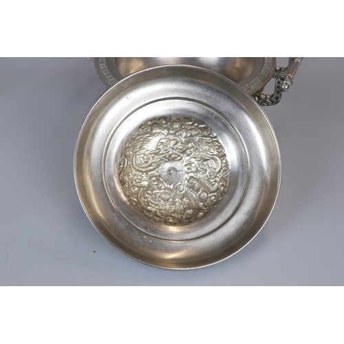 194 - Oriental silver plate serving dish