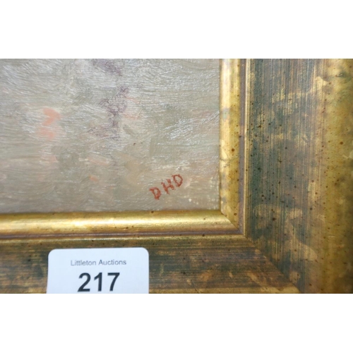 217 - Pair of oils on board signed DHD - Venetian scenes